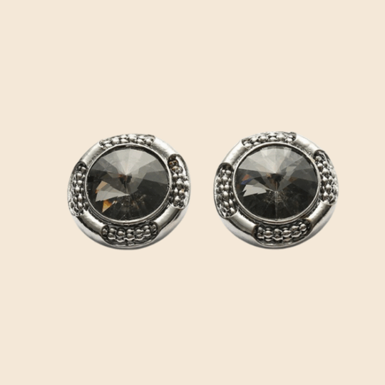Gunmetal Rhinestone Coat Button