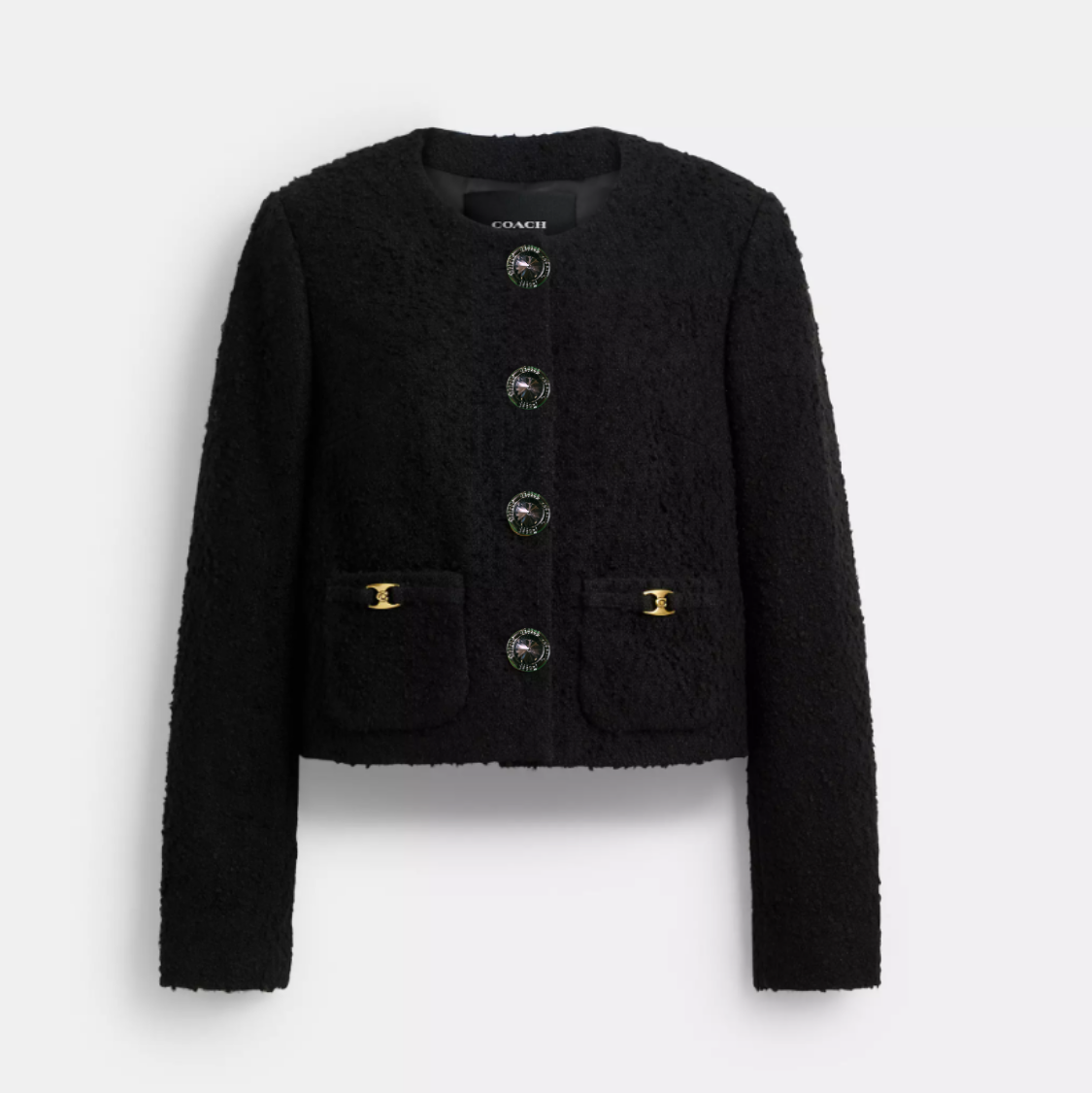 Gunmetal Rhinestone Coat Button